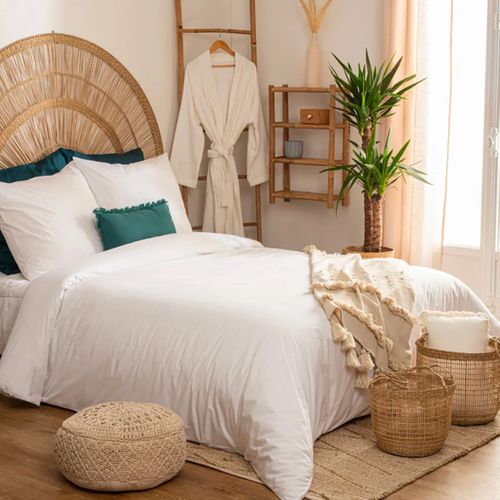 1 Taie D'oreiller Percale De Coton Uni 63 X 63 Cm Harmonie Blanc