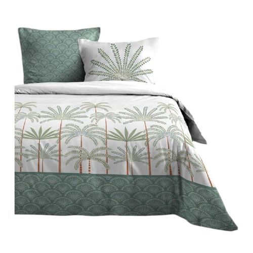 Housse De Couette + Taies 240x260cm Promenade Sous Les Palmiers