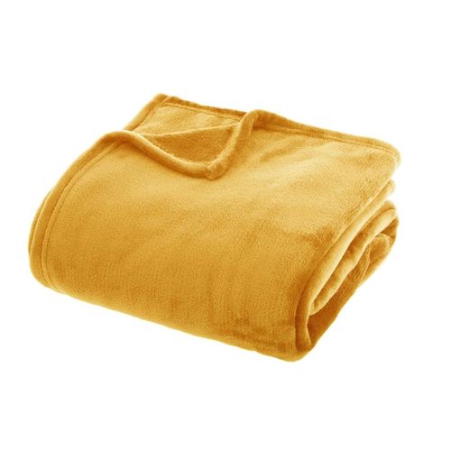 Plaid Flanelle 180 X 230 Cm Doudou Jaune
