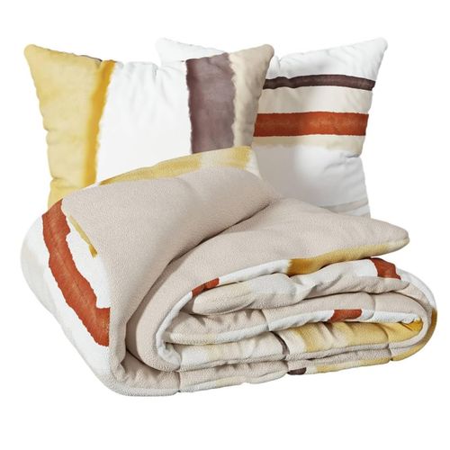 Housse De Couette + 2 Taies 240 X 220 Cm Ethnique Rayure