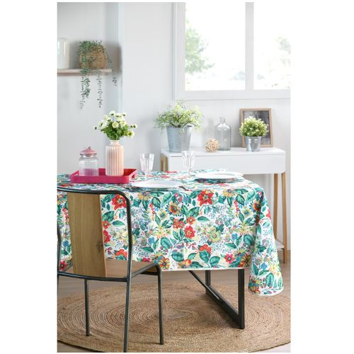 Nappe Rectangle 140 X 240 Cm Fleurs Colorees