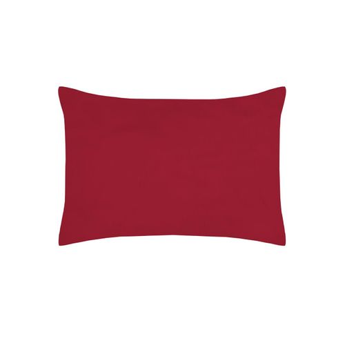 1 Taie D'oreiller Percale De Coton Uni 50 X 70 Cm Elysee Rouge