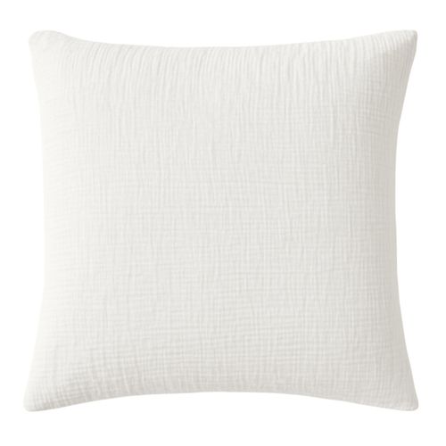 Taie D'oreiller En Gaze De Coton Lave 65 X 65 Cm Douce Blanc