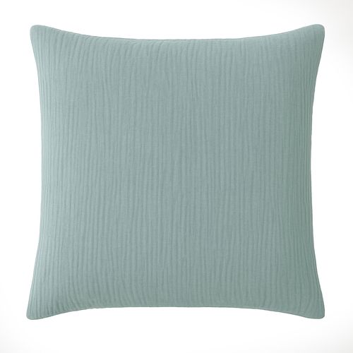 Taie D'oreiller En Gaze De Coton Lave 65 X 65 Cm Douce Bleu Givree