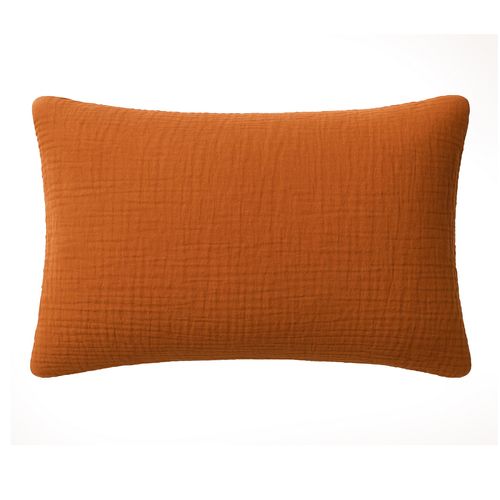 Taie D'oreiller En Gaze De Coton Lave 50 X 70 Cm Douce Safran Mineral
