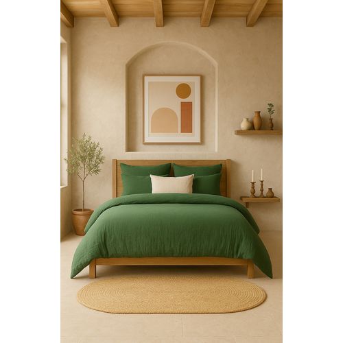 Taie D'oreiller En Gaze De Coton Lave 65 X 65 Cm Douce Vert
