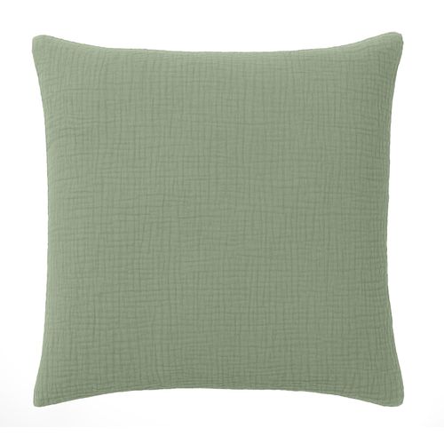 Taie D'oreiller En Gaze De Coton Lave 65 X 65 Cm Douce Vert Givree