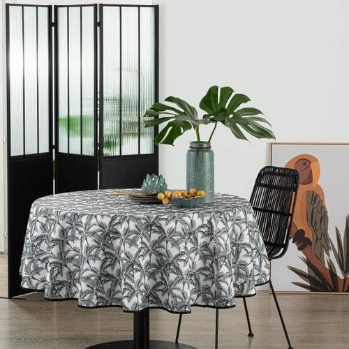 Nappe Ronde Anti Tache 180 Cm Palmiers