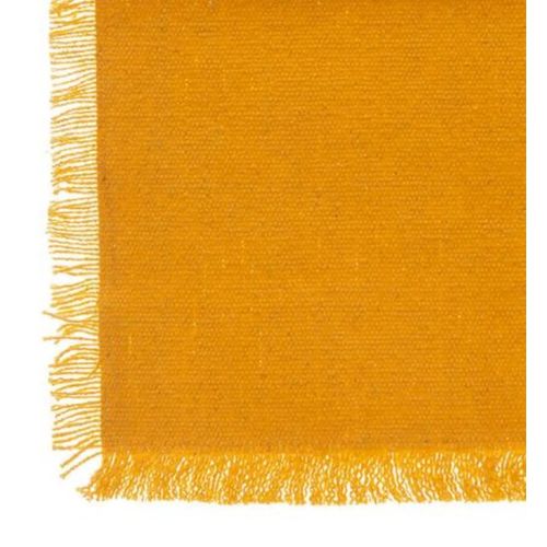 Nappe En Coton à Franges 150 X 250 Cm Ocre - Chic Et Élégante