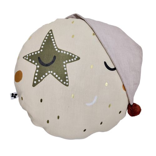 Coussin Rond Sky Dream 40 Cm  Déhoussable, 100% Coton