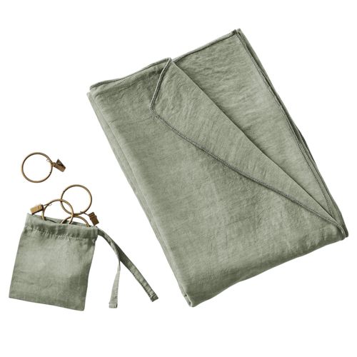 Rideau Ajustable Lysandre Thym 140 X 270 Cm + 8 Anneaux Pince