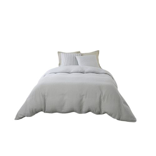 Housse De Couette + Taies Gaze De Coton 220 X 240 Cm Soleis Gris