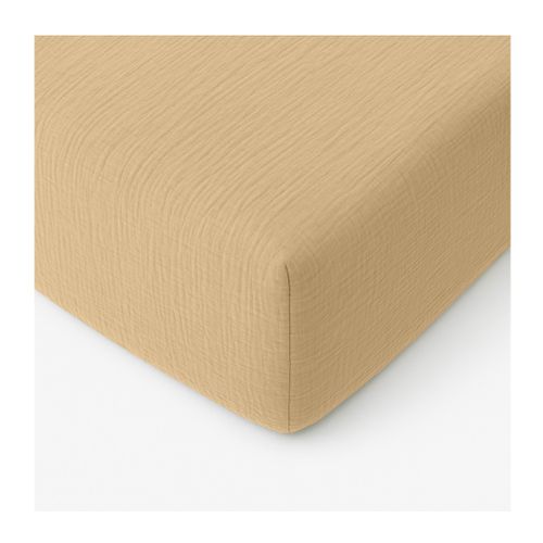 Drap-housse 180 X 200 Cm Gaze De Coton Lavé Beige