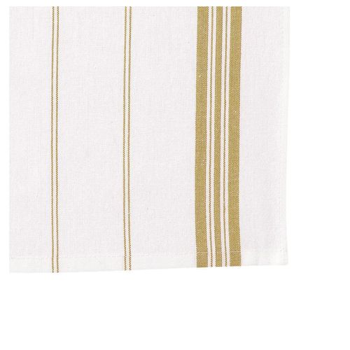 Lot De 2 Torchons Rayé Jaune 50 X 70 Cm