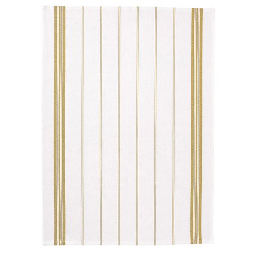 Lot De 2 Torchons Rayé Jaune 50 X 70 Cm