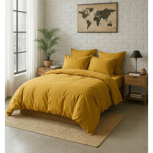 Housse De Couette 220 X 240 Cm  Jaune Moutarde