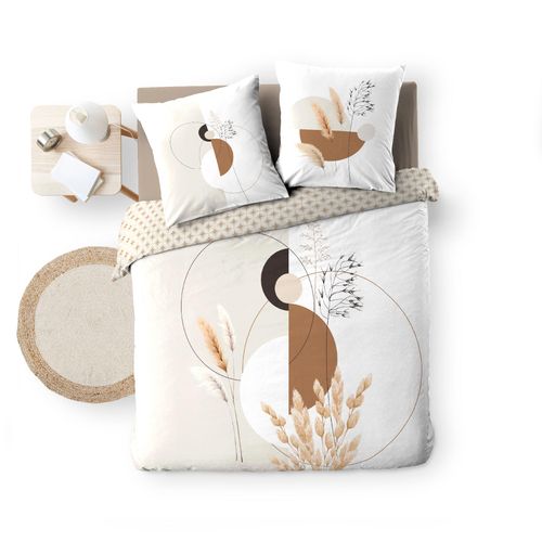 Housse Couette + 2 Taies 220 X 240 Cm Graphique Végétal
