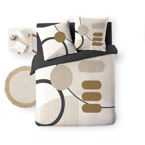 Housse Couette + 2 Taies 220 X 240 Cm Motif Géométrique Santa