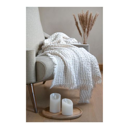 Plaid 130 X 150 Cm à Franges Alfie Beige