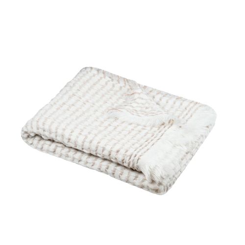 Plaid 130 X 150 Cm à Franges Alfie Beige