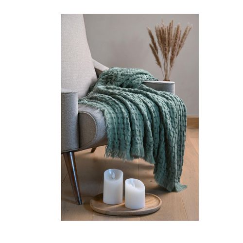 Plaid 130 X 150 Cm à Franges Alfie Beige