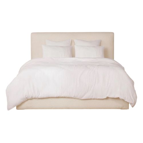 Housse De Couette + Taies Gaze De Coton Lave 220 X 240 Cm Douceur Blanc