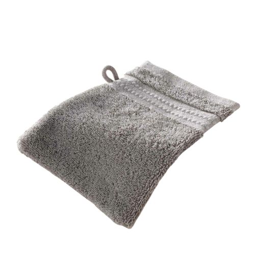 Lot De 2 Gants De Toilette En Coton 15 X 21 Cm Gris