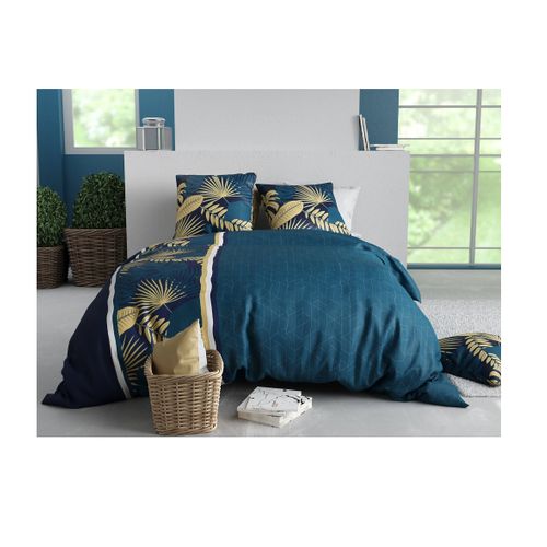 Housse Couette + 2 Taies 220 X 240 Cm Feuillage Tropea