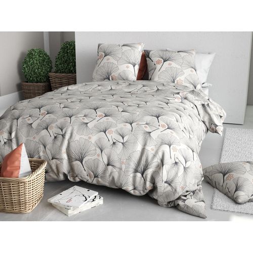 Housse Couette + 2 Taies 220 X 240 Cm Feuillage Gincko