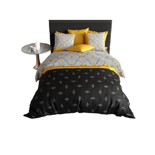 Housse Couette + 2 Taies 220 X 240 Cm Geometrique Faro