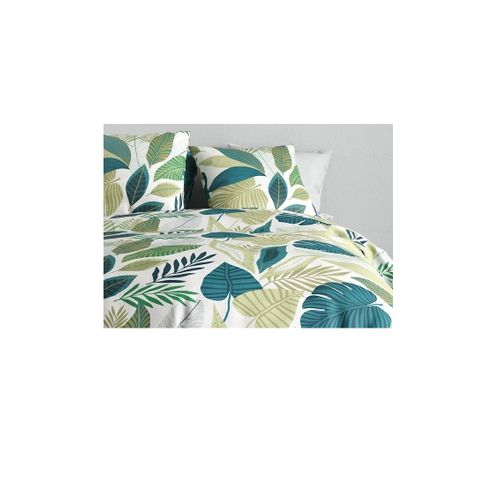 Housse Couette + 2 Taies 220 X 240 Cm Feuillage Tropicalia