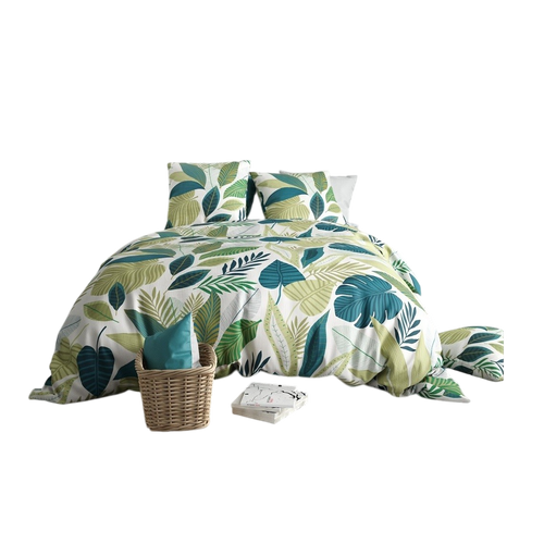 Housse Couette + 2 Taies 220 X 240 Cm Feuillage Tropicalia