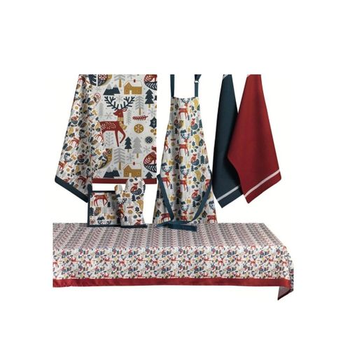 Tablier En Coton 85 Cm Animaux D Hiver