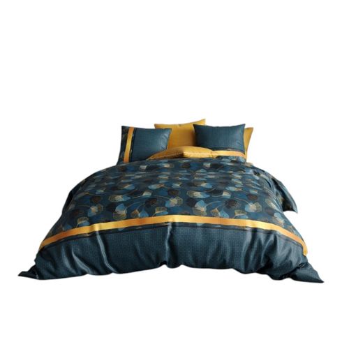 Housse Couette + 2 Taies 240 X 260 Cm Feuilles Gincko