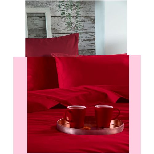 1 Taie D'oreiller Percale De Coton Uni 63 X 63 Cm Elysee Rouge