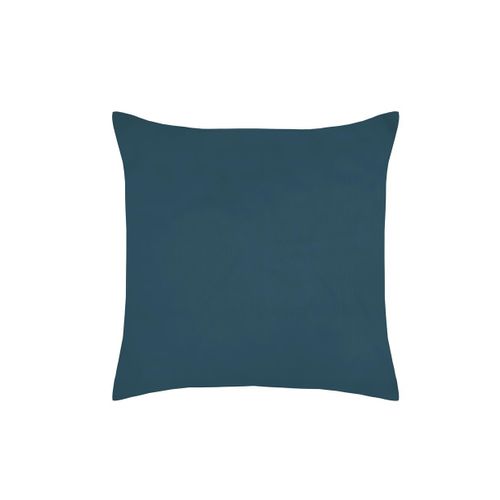 1 Taie D'oreiller Percale De Coton Uni 63 X 63 Cm Elysee Petrole