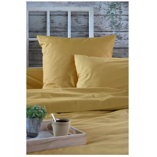 1 Taie D'oreiller Percale De Coton Uni 63 X 63 Cm Elysee Moutarde