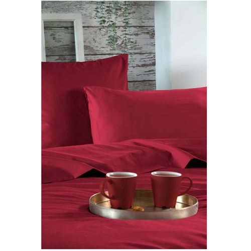 Housse De Couette En Percale De Coton Uni 140 X 200 Cm Elysée Rouge
