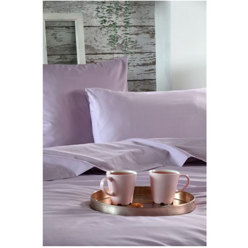 Housse De Couette En Percale De Coton Uni 240 X 220 Cm Elysée Violet