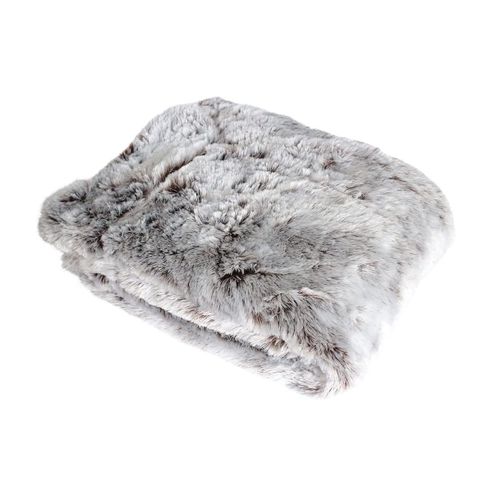 Plaid Doux Effet Peluche Doublé Polaire 130 X 160 Cm Évasion Marron