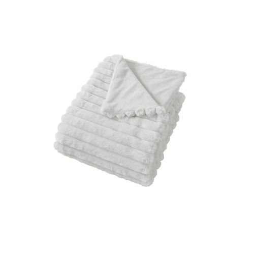 Plaid Doux Et Flanelle 125 X 150 Cm Mathis Blanc