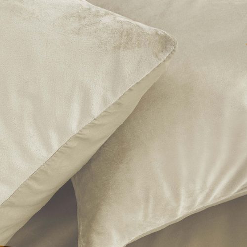 Housse De Couette + 2 Taies 220 X 240 Cm Velours Veline Beige