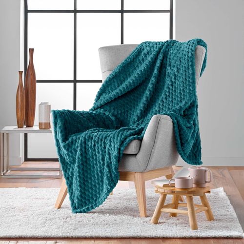 Plaid Flanelle Relief 125 X 150 Cm Mini Breetzy Bleu