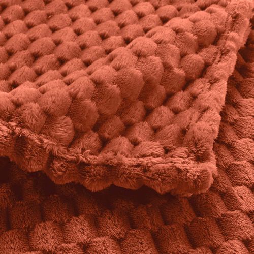 Plaid Flanelle Relief 125 X 150 Cm Mini Breetzy Terracotta