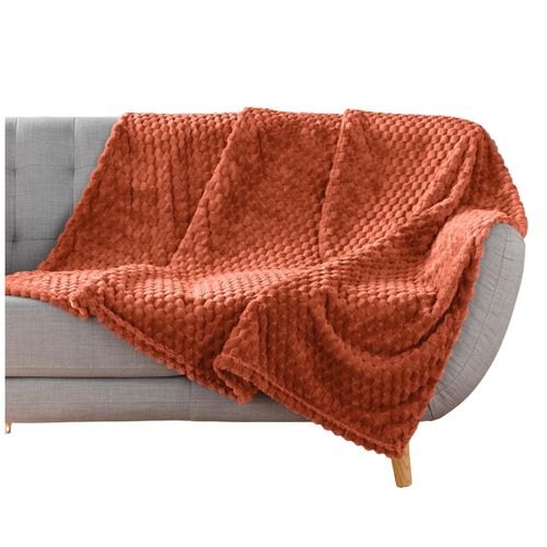Plaid Flanelle Relief 125 X 150 Cm Mini Breetzy Terracotta