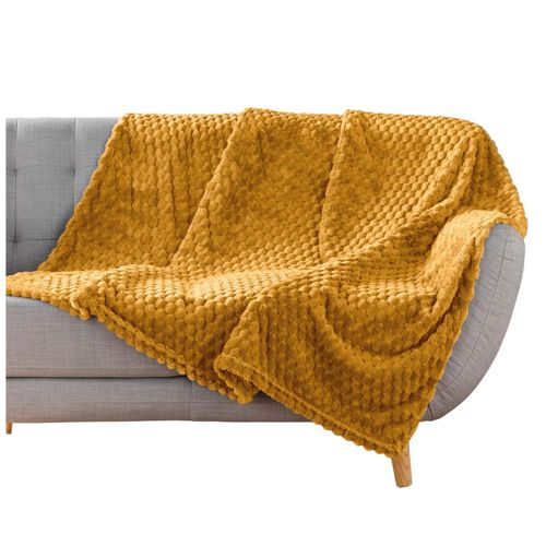 Plaid Flanelle Relief 125 X 150 Cm Mini Breetzy Ocre