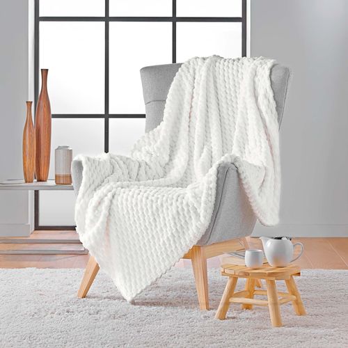 Plaid Flanelle Relief 125 X 150 Cm Mini Breetzy Creme