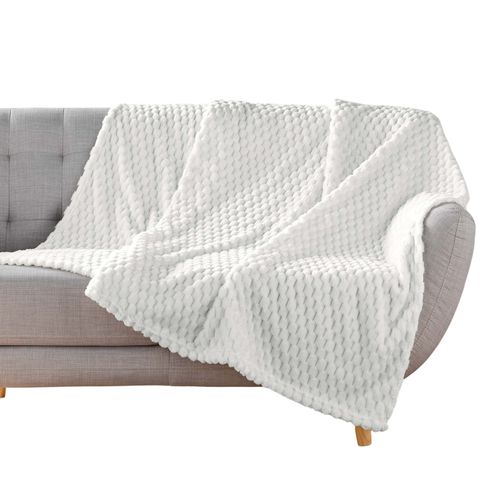 Plaid Flanelle Relief 125 X 150 Cm Mini Breetzy Creme