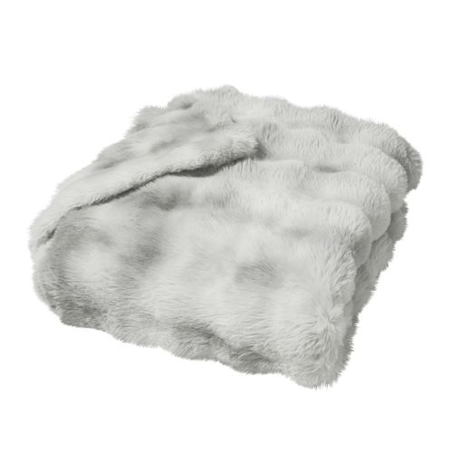 Plaid Effet Peluche Et Polaire 125 X 150 Cm Mountain Gris
