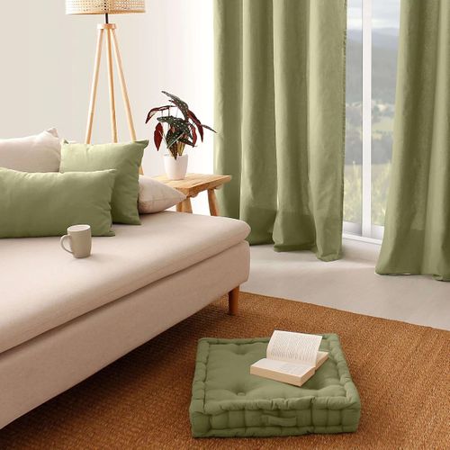 Coussin De Sol Uni 50 X 50 Cm Panama Vert Olive